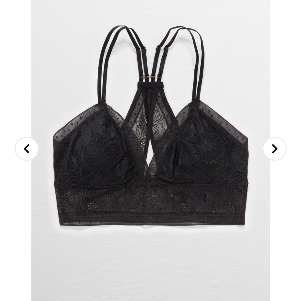 XS Aerie black POP! lace pullover bralette - Picture 2 of 11